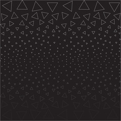 Dark abstract background with a pattern of contour triangles of different sizes and colors