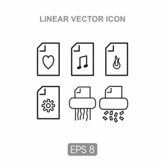 A set of icons to the document line