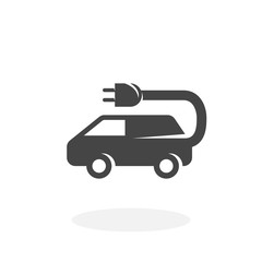 Fototapeta premium Electric car Icon. Vector logo on white background