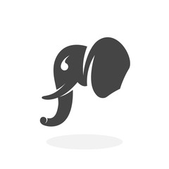 Elephant Icon. Vector logo on white background