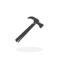 Hammer Icon. Vector logo on white background