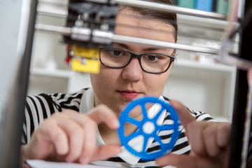 Designer Working With 3D Printer