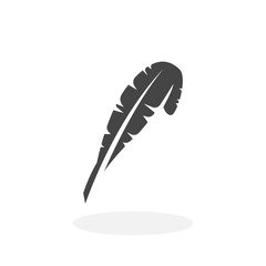 Feather Icon. Pen vector logo on white background