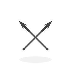 Crossed spears Icon. Vector logo on white background