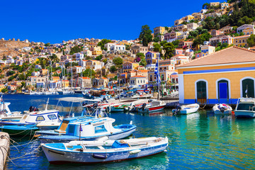 Fototapeta premium Colorful islands of Greece - beautiful Symi in Dodecanesse