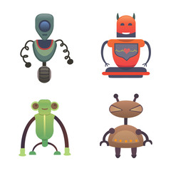 Cute Robots. Set robot vectoor illustration