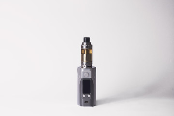 electorinc cigarette and smoke on isolated background