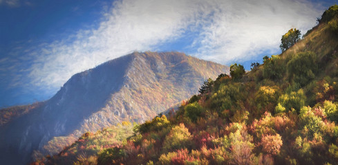 Mountain nature,painting effect