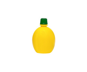 vivid yellow bottle isolated on white background