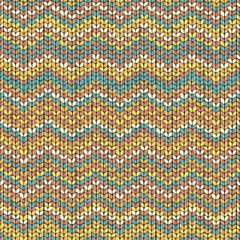 Fototapeta premium Zigzag knitted seamless pattern illustration. Fabric texture, knit design 2017
