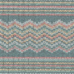 Fabric knitted texture, zigzag seamless pattern in trendy colors 2017, illustration.