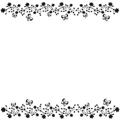 vintage frame with butterflies