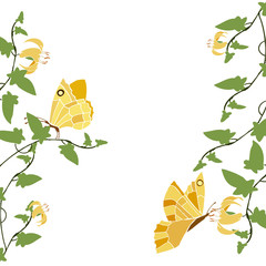 yellow butterflies and flowers 2