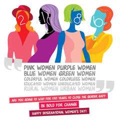 International Women's Day poster art work promoting a better working gender equal world