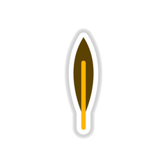 Label with leaf shadow vector icon design collection tree leaf