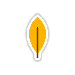 Label with leaf shadow vector icon design collection tree leaf