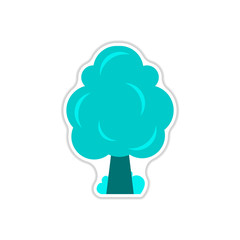 set of Labels with shadow tree vector icon tree silhouette