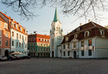 Fototapeta na wymiar Old town of Riga. Popular touristic landmark.