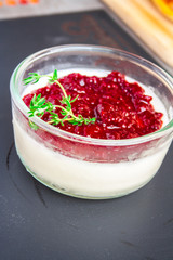 Blackberry panna cotta italian dessert
