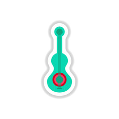 color label design collection of musical instrument guitar