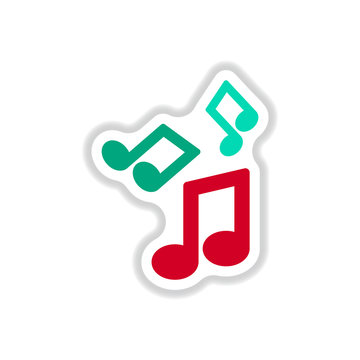 color label design collection of music note