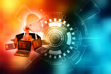 Fototapeta premium Global Computer Network,3d rendering