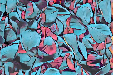 Fresh flower  petals  for romantic and eco design. Digital illustration and stylized background for your design