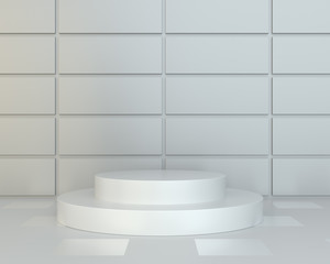 White round podium. Pedestal scene. 3D rendering