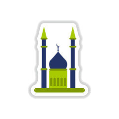 Label icon on design sticker collection Arab mosque