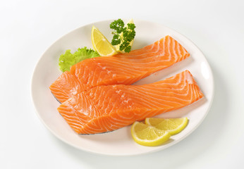 raw salmon fillets