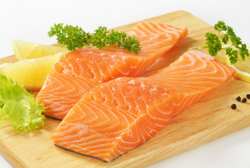 raw salmon fillets