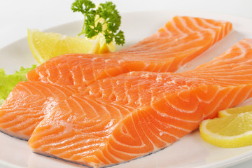 raw salmon fillets