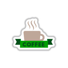 Label Frames and badges vector icon design collection coffee emblem cup of hot coffee