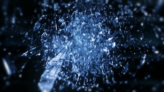 Broken Shattered Glass In Slow Motion