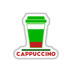 Label Frames and badges vector icons coffee emblem cappuccino to go
