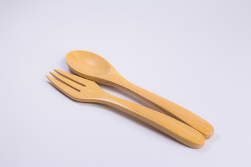 little fork and spoon wooden