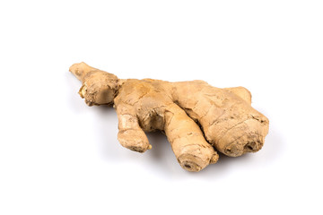fresh ginger on white background