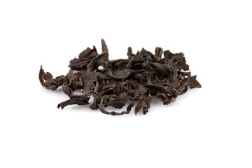 Black tea isolated on white