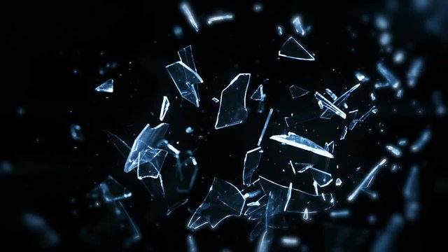 Broken Shattered Glass In Slow Motion