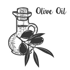 olive oil illustration. Design element for logo, label, emblem, sign, poster. Vector illustration.