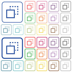 Fototapeta premium Send element to back outlined flat color icons