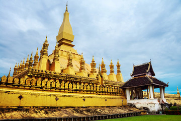Naklejka premium Vientiane, Laos. Pha That Luang temple