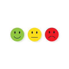 Smiley icons. Cheerful, dissatisfied.