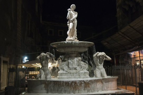 Fontana dell'Amenano, Catania, Sizilien, Italien