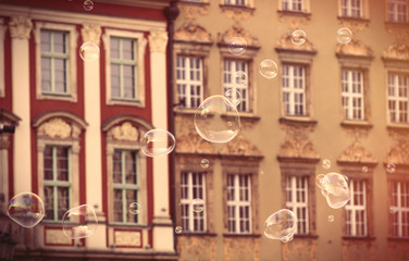 Fototapeta na wymiar photo of beautiful old vintage buildings in Wroclaw, Poland