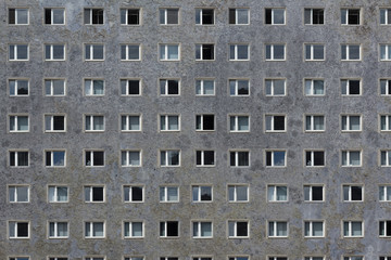 windows on building facade - plattenbau
