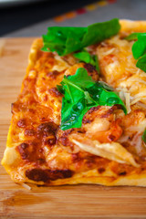 Home made grilled pizza with Basil