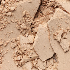 Broken compact powder close-up