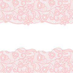 Lace border. Invitation card.