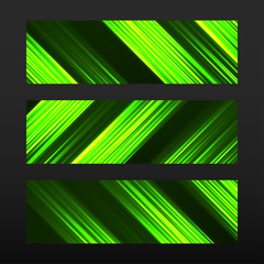 Banner with glowing lines, neon stripes. Abstract background,